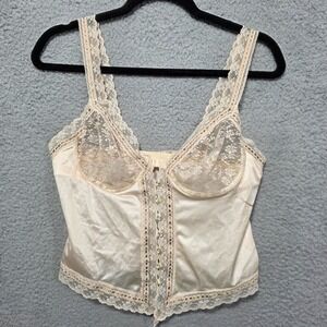 Vintage Hanson Kickernick Bustier Corset Style Bralette Lace Cream‎ Size 36B